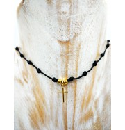 Collar con nudos regulable "Cruz lisa"